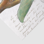 Apple Blossom Branch Bee Französisch Script Decoup Seidenpapier (Detail)