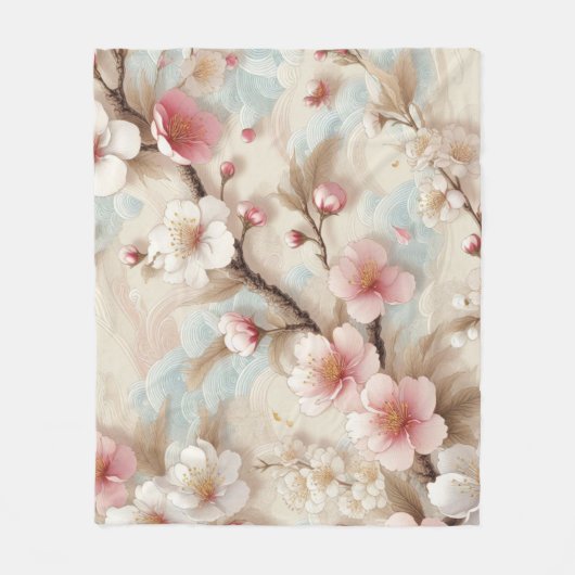 Apple Blossom Branchen Fleecedecke (Vorderseite)
