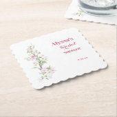 Apple Blossom Brautparty Personalisiert mit Datum Untersetzer (angewinkelt)
