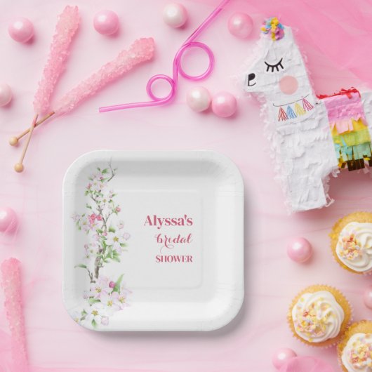 Apple Blossom Brautparty Personalisiert Pappteller (Party)