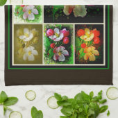 Apple Blossom Collage - Verbessertes digitales Fot Küchentuch (Gefaltet)