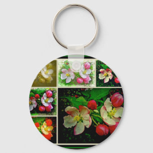 Apple Blossom Collage - Verbessertes digitales Fot Schlüsselanhänger
