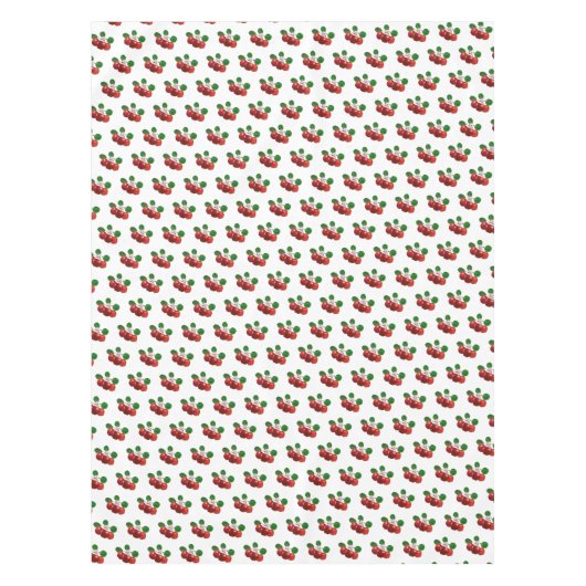 Apple Blossom & Frucht auf Zweig auf Weiß Tischdecke (Vorderseite)