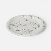 Apple Blossom Honey Bee Ivory White Pappteller (Schrägansicht)