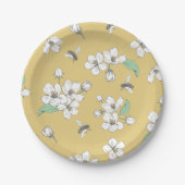 Apple Blossom Humble Bee Satin Gold Party Pappteller (Vorderseite)