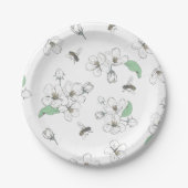Apple Blossom Hummel Weißes Party Pappteller (Vorderseite)
