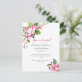 Apple Blossom Party Einladung Postkarte (Stehend Vorderseite)