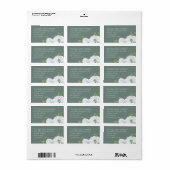 Apple Blossom Personalisierte grüne und weiße Blum Adressaufkleber (Vorne)