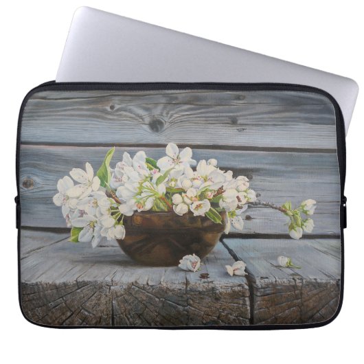 Apple Blossom Still Life – Original Fine Art Print Laptopschutzhülle (Vorderseite)