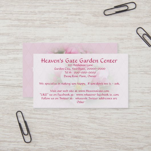 Apple Blossom Time Business Cards Visitenkarte (Vorderseite/Rückseite Beispiel)