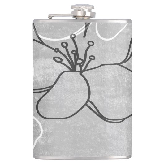 Apple Blossom Traum: Abstrakte Ornamente Flachmann (Vorderseite)