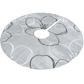 Apple Blossom Traum: Abstrakte Ornamente Polyester Weihnachtsbaumdecke (Schrägansicht)