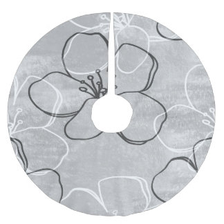 Apple Blossom Traum: Abstrakte Ornamente Polyester Weihnachtsbaumdecke