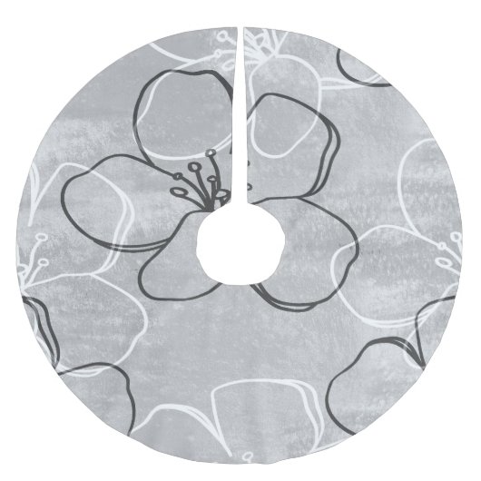 Apple Blossom Traum: Abstrakte Ornamente Polyester Weihnachtsbaumdecke (Vorderseite)