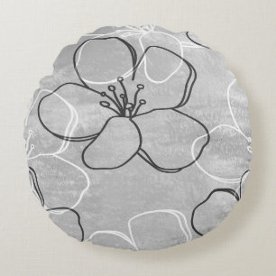 Apple Blossom Traum: Abstrakte Ornamente Rundes Kissen