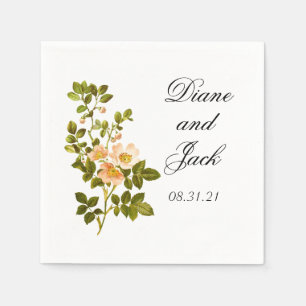 Apple Blossom Wasserfarbenstems Hochzeit Serviette