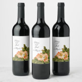 Apple Blossom Wasserfarbenstems Hochzeit Weinetikett (Flaschen)