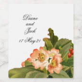 Apple Blossom Wasserfarbenstems Hochzeit Weinetikett (Einzelnes Label)