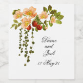 Apple Blossom Wasserfarbenstems Hochzeit Weinetikett (Einzelnes Label)