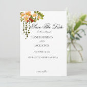 Apple Blossom Wasserfarbenstems Save the Date Einladung (Stehend Vorderseite)