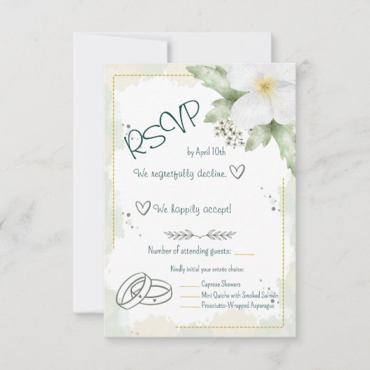 Apple Blossom Watercolor Florals RSVP Karte (Vorderseite)