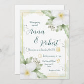 Apple Blossom Watercolor Florals Wedding Einladung (Vorne/Hinten)