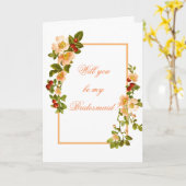 Apple Blossom Watercolor Stems Bridesmaid Karte (Gelbe Blume)