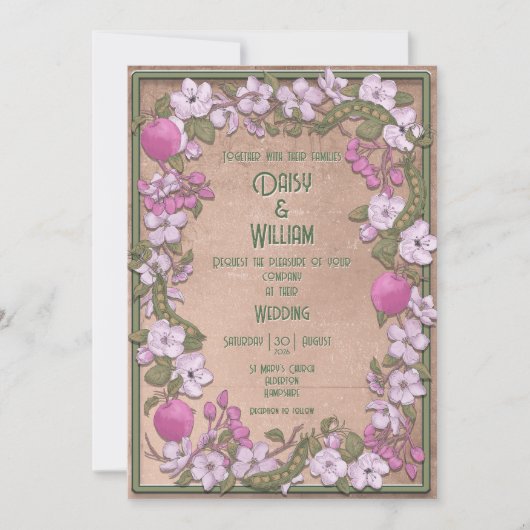 Apple blossom - Wedding Invitation Einladung (Vorderseite)