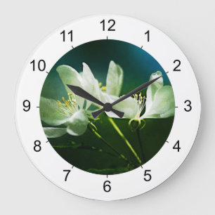 Apple Blossom - zwei Blume Große Wanduhr
