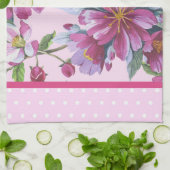 Apple Blossoms and Pink Polka Dots Kitchen Towel Geschirrtuch (Gefaltet)