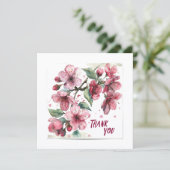 Apple blossoms Thank you card. Dankeskarte (Stehend Vorderseite)