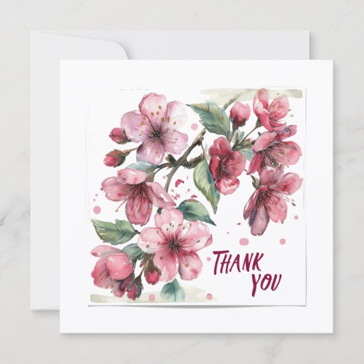 Apple blossoms Thank you card. Dankeskarte (Vorderseite)