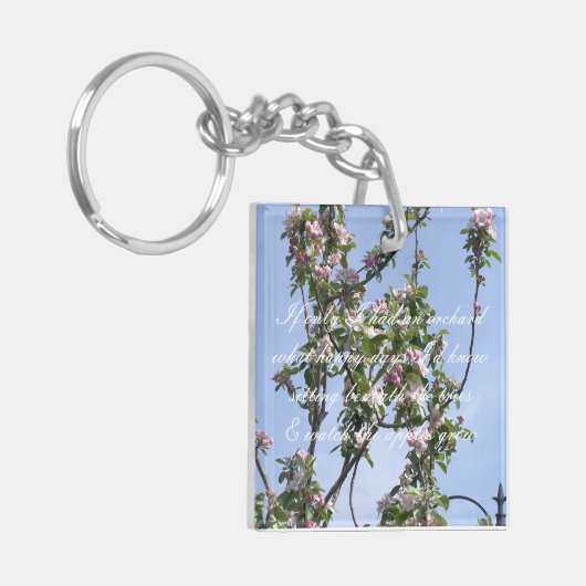 Apple blühen Gedicht Schlüsselanhänger (Vorderseite links)