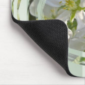 Apple blüht grüne Streifen Mousepad (Ecke)