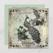 Apple blüht Peacock Hochzeit Einladung (Vorne/Hinten)