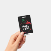 Apple Blühte Klassenzimmer Lehrer Hall Pass Ausweis (Handheld)