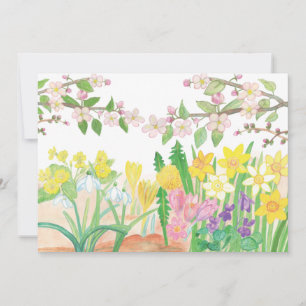 Apple Blüten & Frühlingsblumen Illustration Feiertagskarte