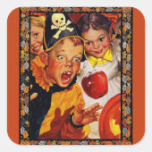 Apple Bobbing Gefahren Quadratischer Aufkleber (Vorderseite)