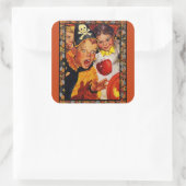 Apple Bobbing Gefahren Quadratischer Aufkleber (Tasche)