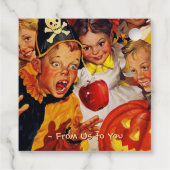 Apple Bobbing Gefahren | Sweet Tooth | Halloween Geschenkanhänger (Rückseite)