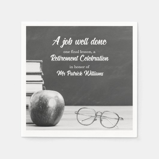 Apple Books Noir, Lehrerin für Altersversorgung Serviette (Vorderseite)