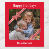 Apple Bow Weihnachten Weinetikett (Einzelnes Label)