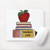 Apple, Bücher, Bleistift-Lehrer-Felsen Mousepad (Mit Mouse)