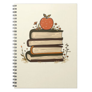 Apple Buchstapel Lehrer Notizbuch Notizblock