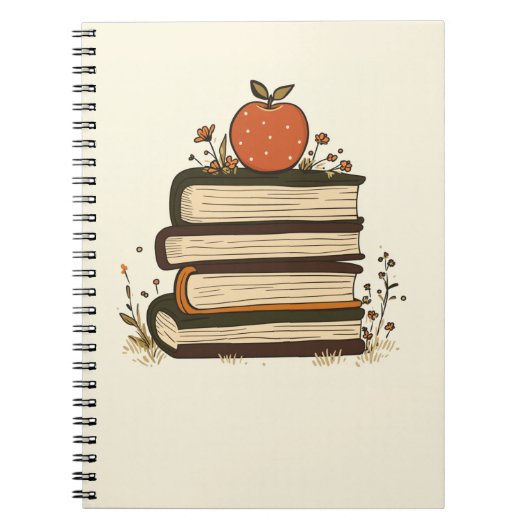 Apple Buchstapel Lehrer Notizbuch Notizblock (Vorderseite)