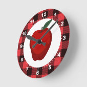 Apple Buffalo Pläd Kitchen Round Clock Runde Wanduhr (Winkel)