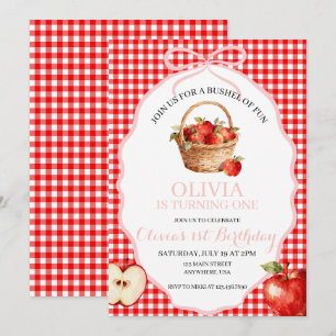 Apple Bushel of Fun 1. Geburtstagseinladung Einladung