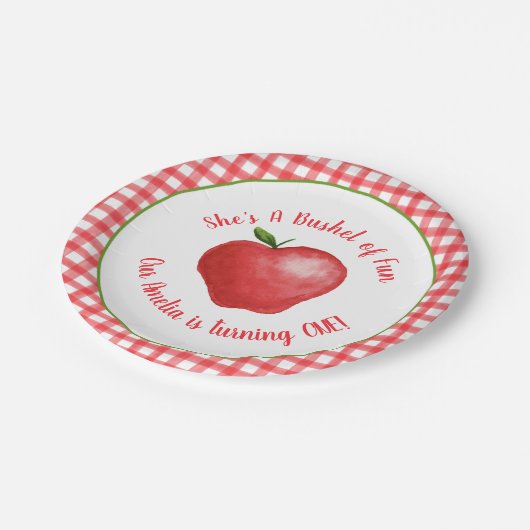 Apple Bushel of Fun Party Plate - Anpassbar Pappteller (Schrägansicht)