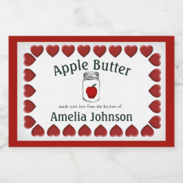 Apple-Butter aus Liebe, Produktkennzeichnung 3 "x2 Lebensmitteletikett