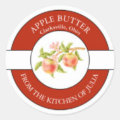 Apple-Butter-Etikett Runder Aufkleber (Vorderseite)